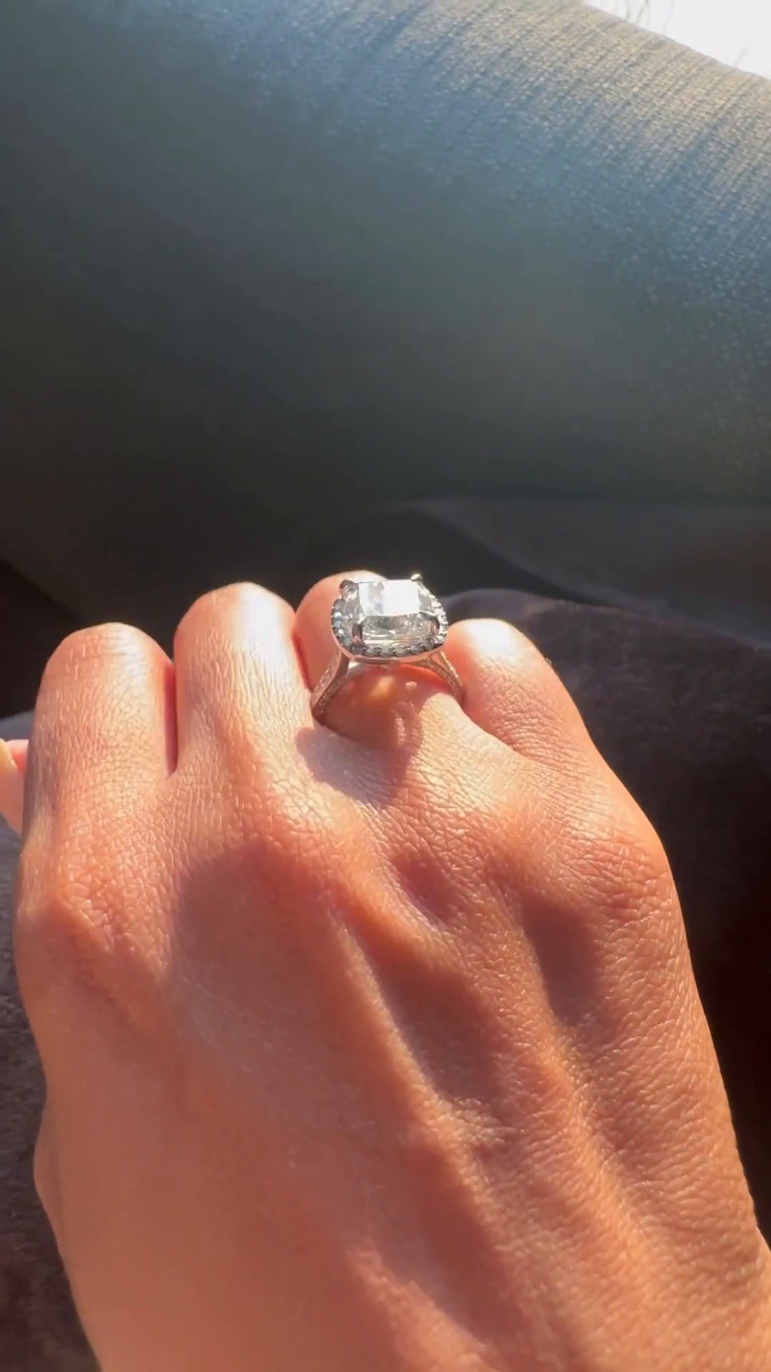 Clementine Cushion Halo Moissanite Engagement Ring