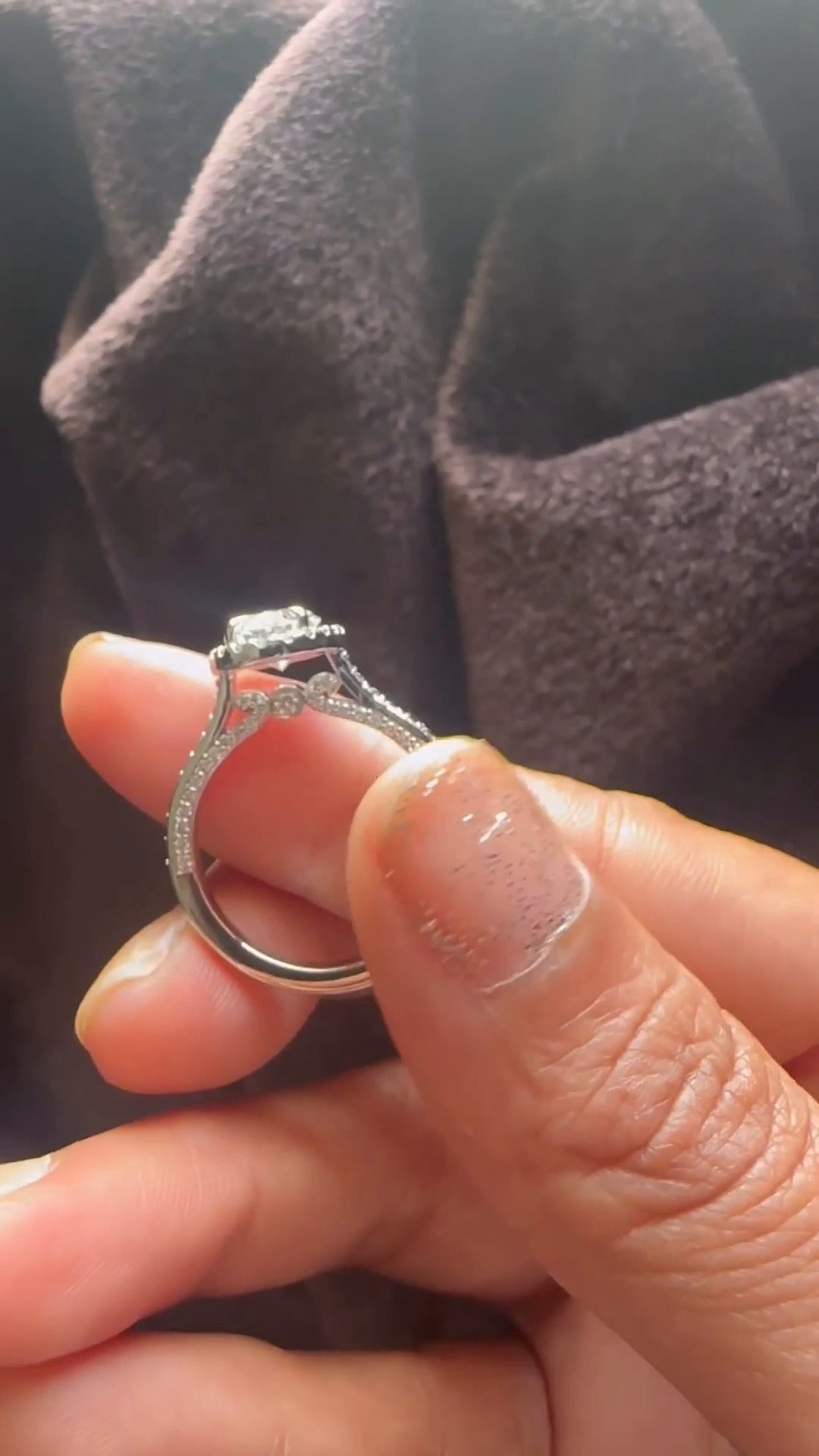 Clementine Oval Halo Moissanite Engagement Ring