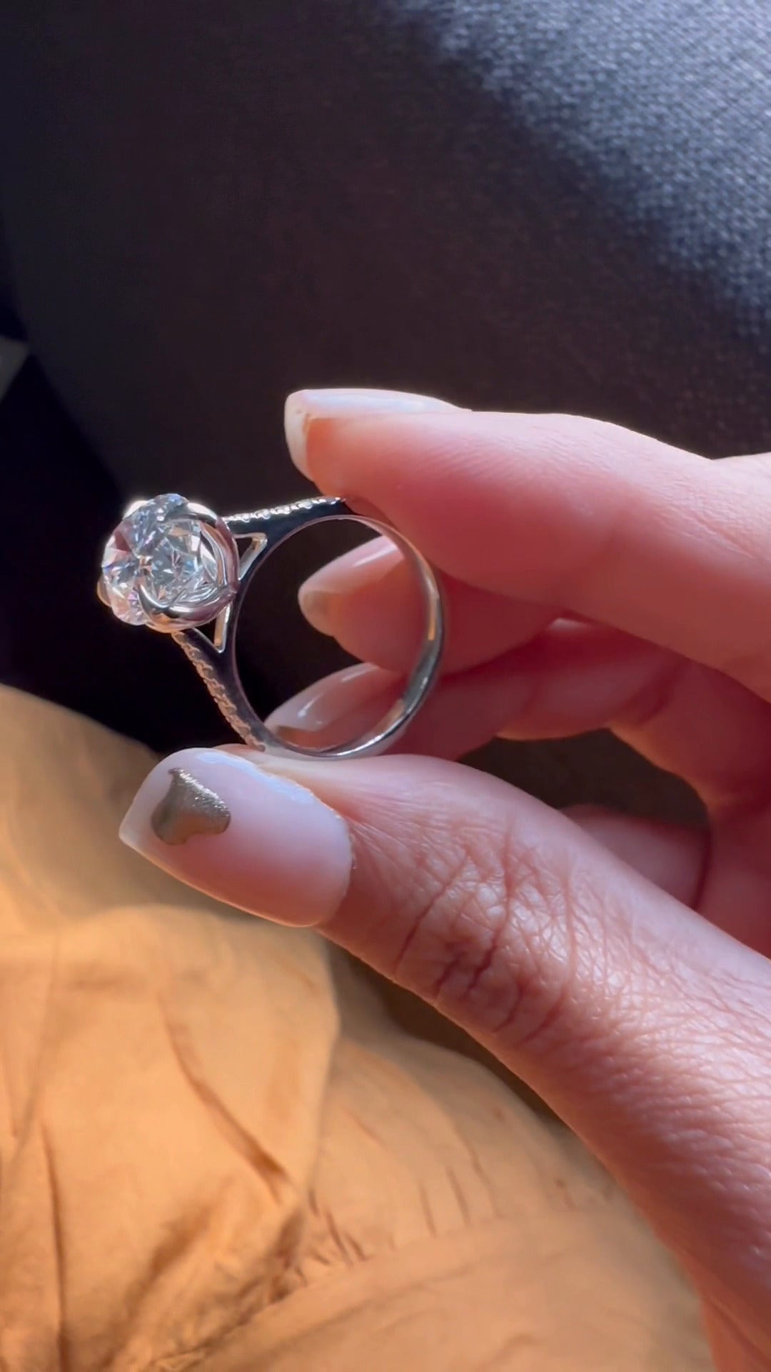 Clio Oval Diamond Band Moissanite Engagement Ring
