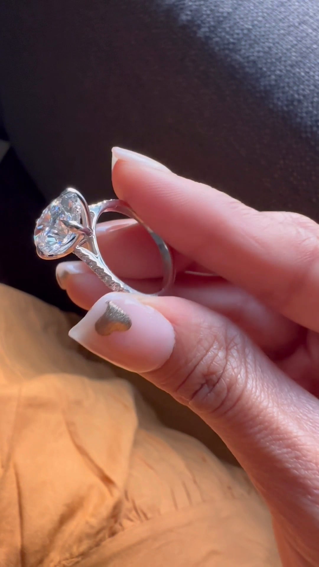 Clio Oval Diamond Band Moissanite Engagement Ring