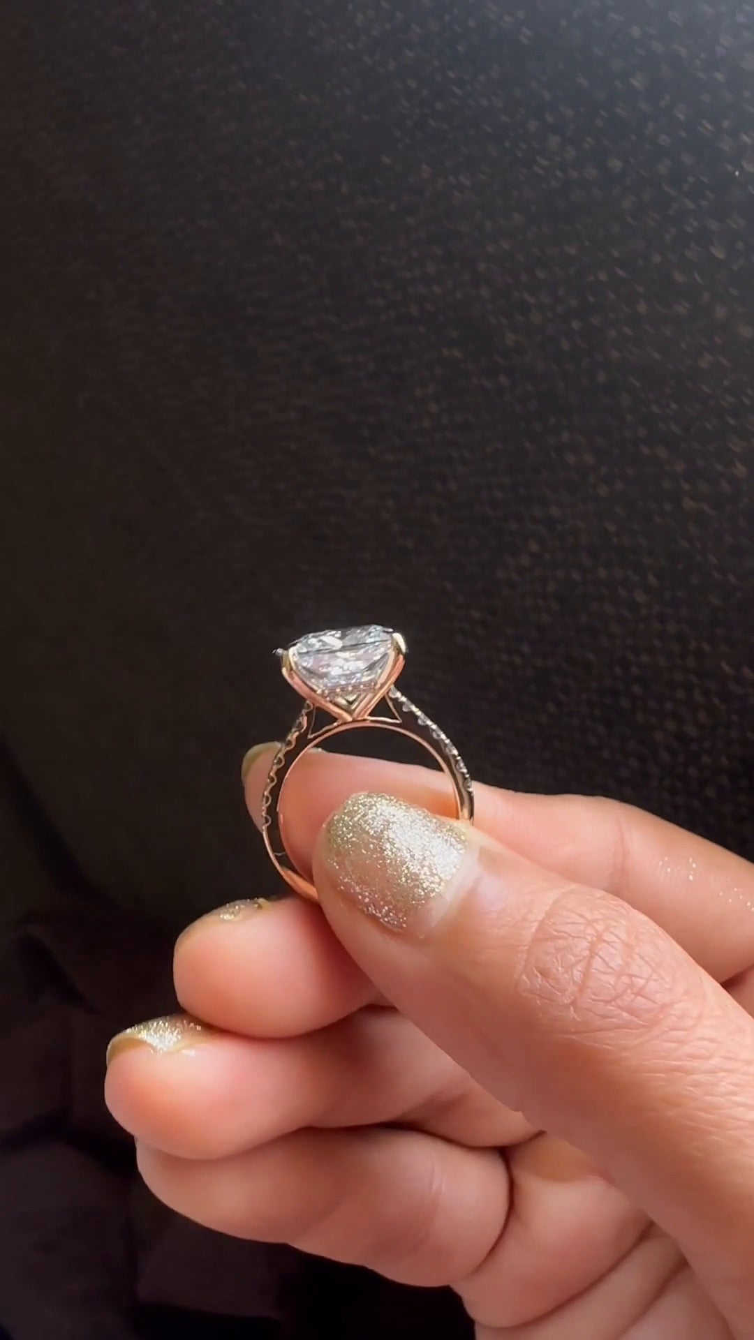 Clio Princess Diamond Band Moissanite Engagement Ring