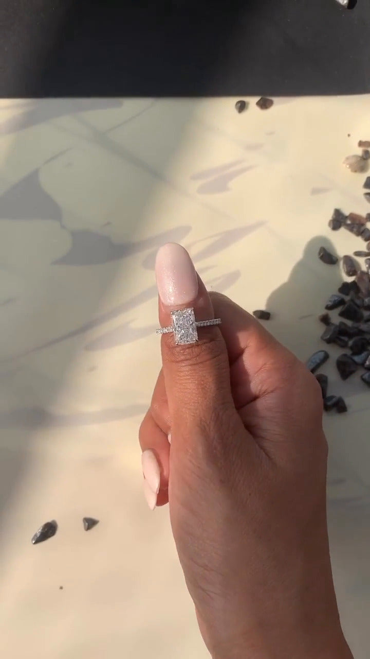Clio Radiant Diamond Band Moissanite Engagement Ring