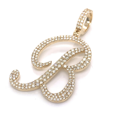 2.50 CT Moissanite Iced Out Letter "B" Pendant