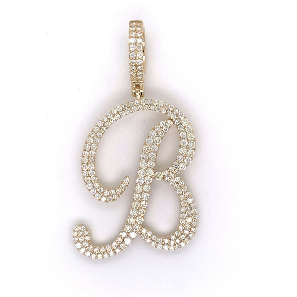 2.50 CT Moissanite Iced Out Letter "B" Pendant