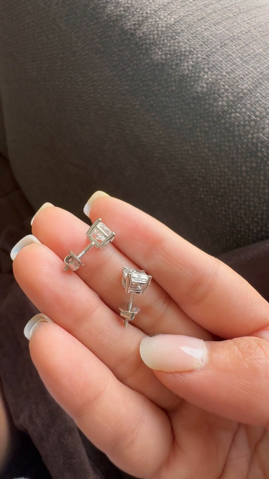Cushion Moissanite Stud Earring