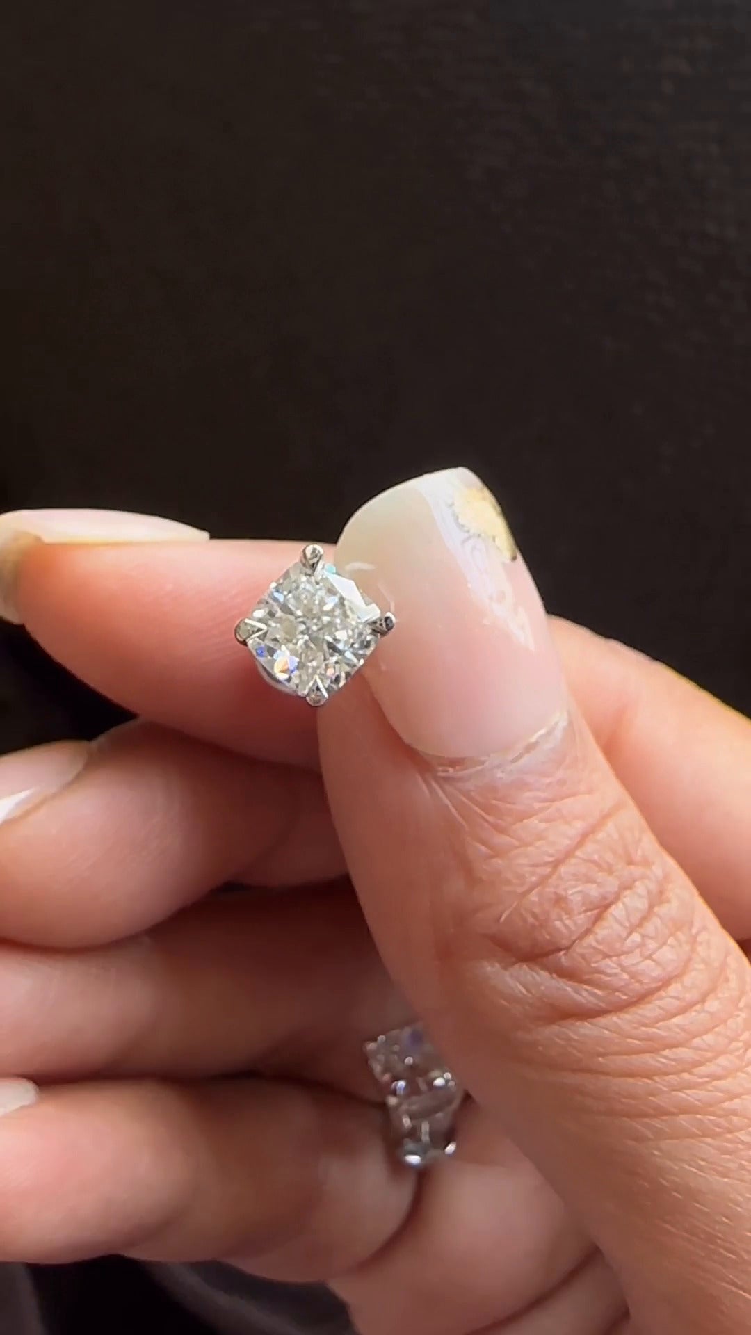 Moissanite Cushion Stud Earrings