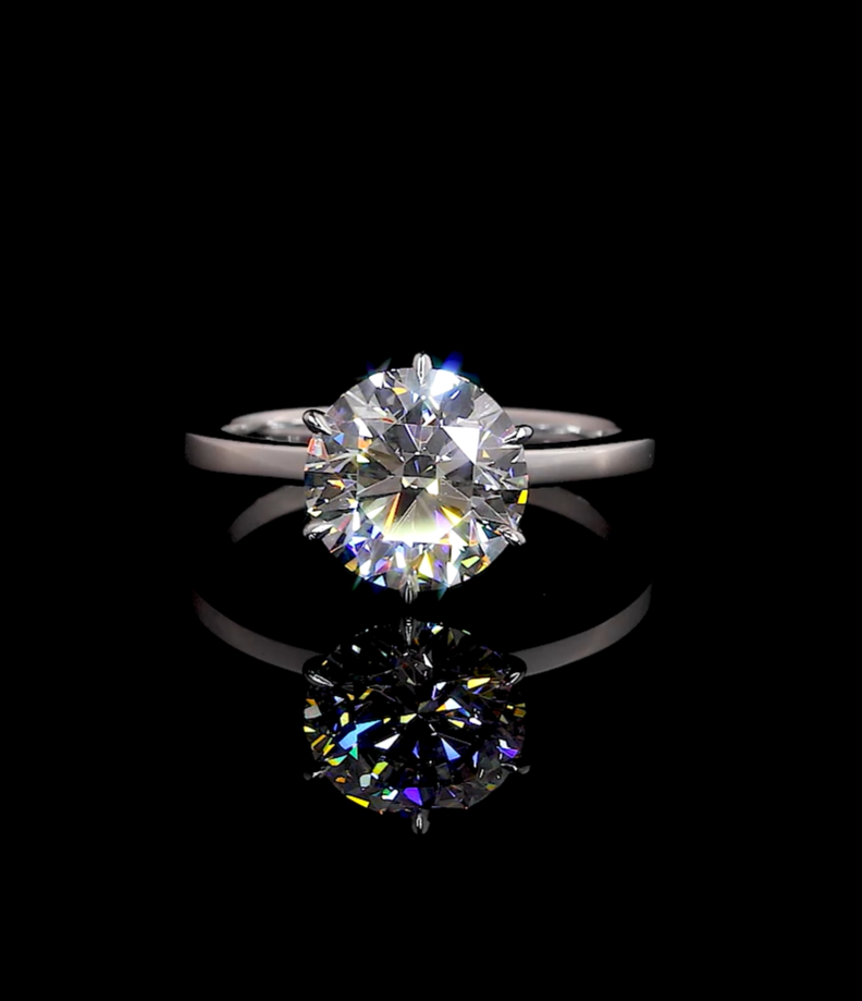 Cerise Round Solitaire Moissanite Engagement Ring