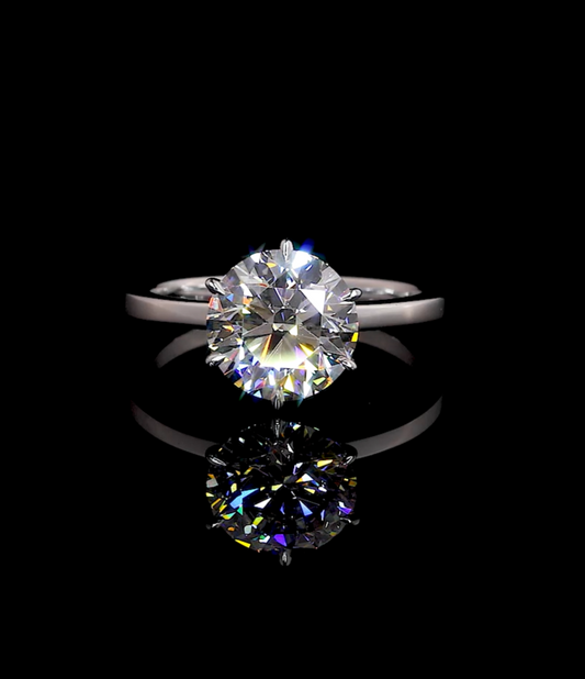 Cerise Round Solitaire Moissanite Engagement Ring