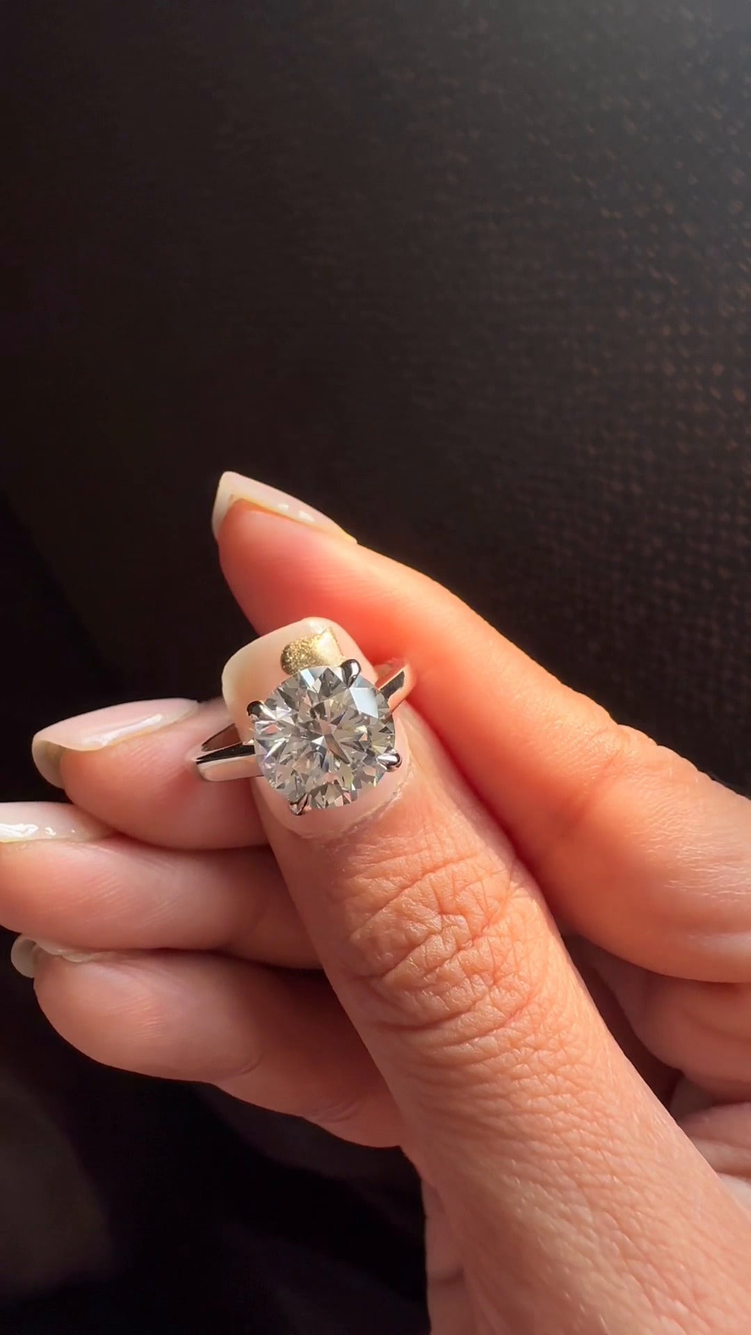 Damaris Round Solitaire Moissanite Engagement Ring