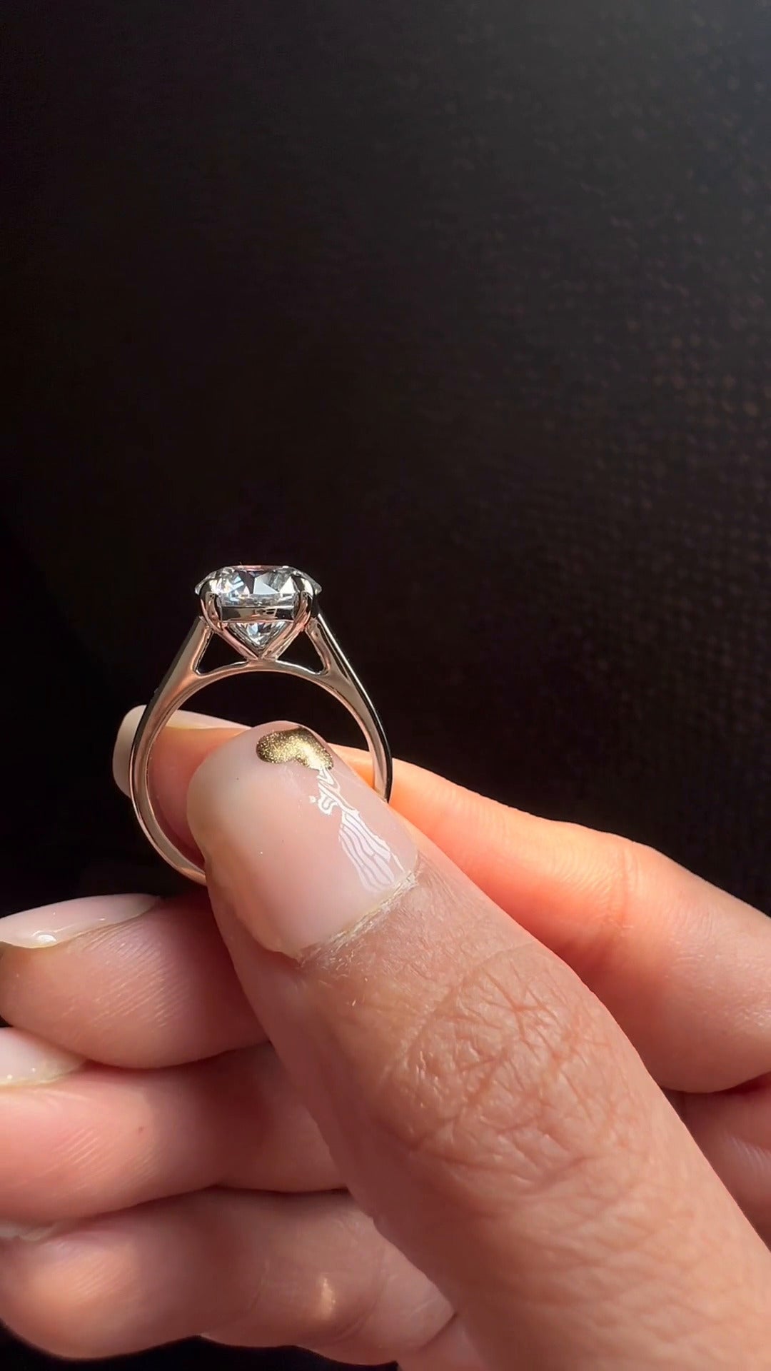 Damaris Round Solitaire Moissanite Engagement Ring