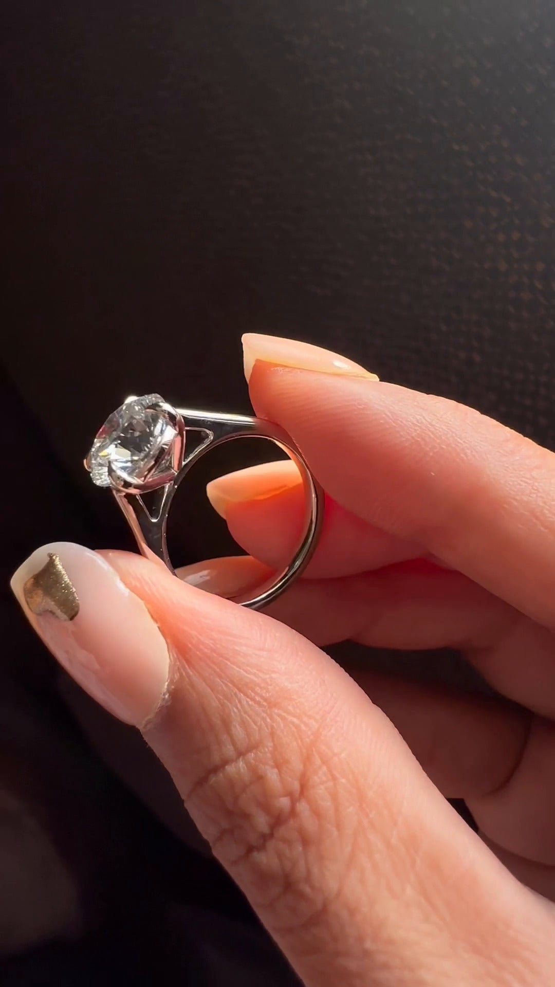 Damaris Round Solitaire Moissanite Engagement Ring