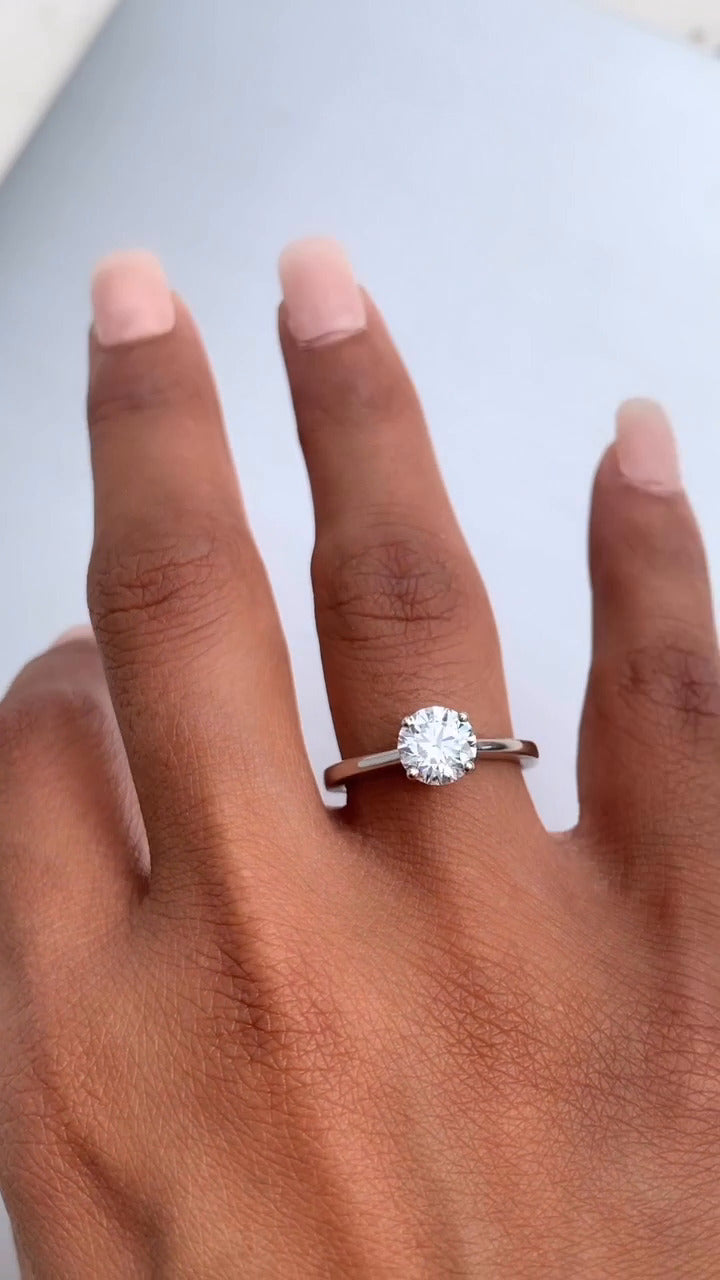 Danica Round Solitaire Moissanite Engagement Ring