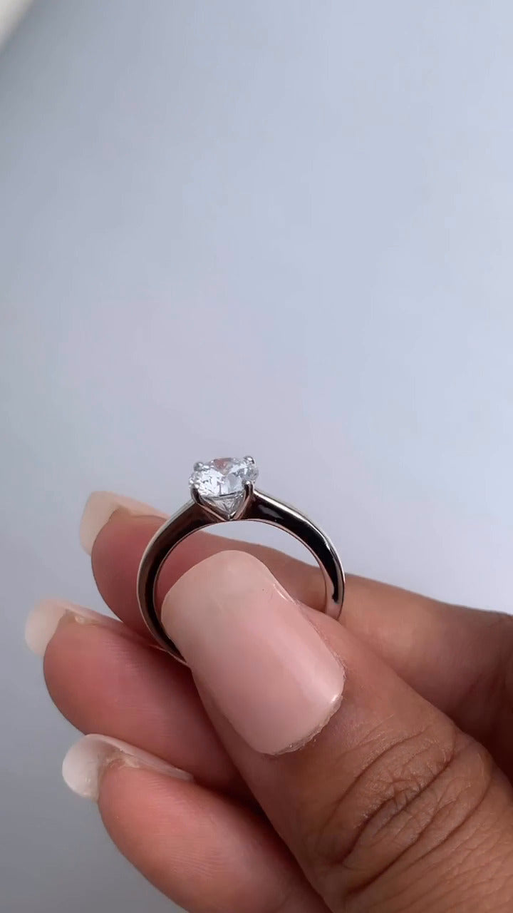 Danica Round Solitaire Moissanite Engagement Ring