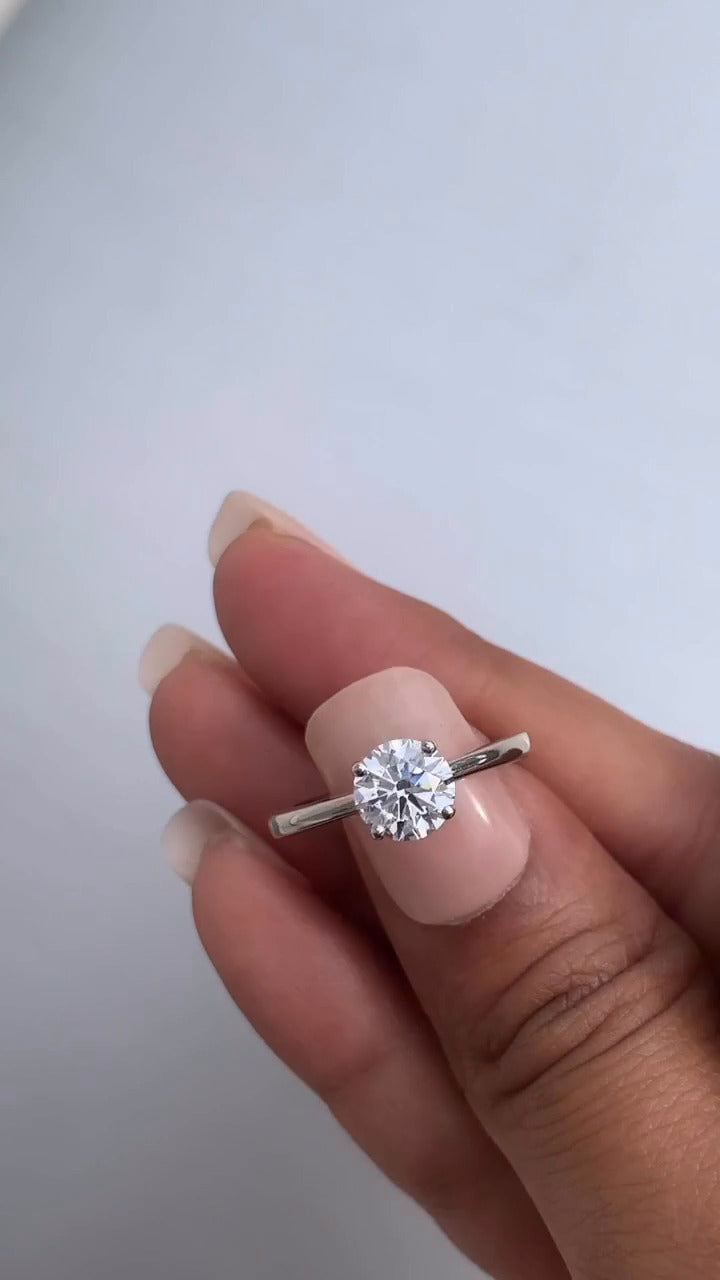 Danica Round Solitaire Moissanite Engagement Ring