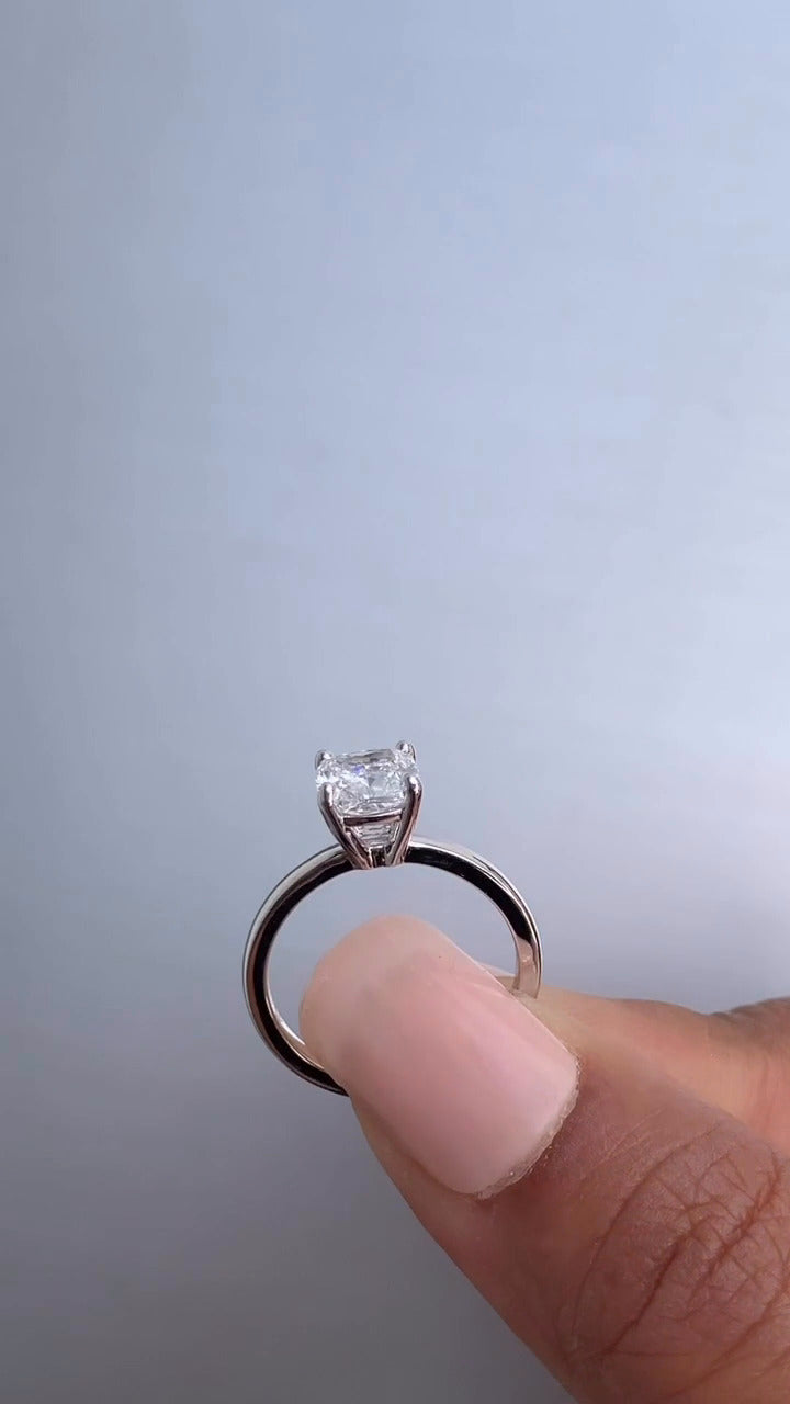 Dasha Cushion Solitaire Moissanite Engagement Ring