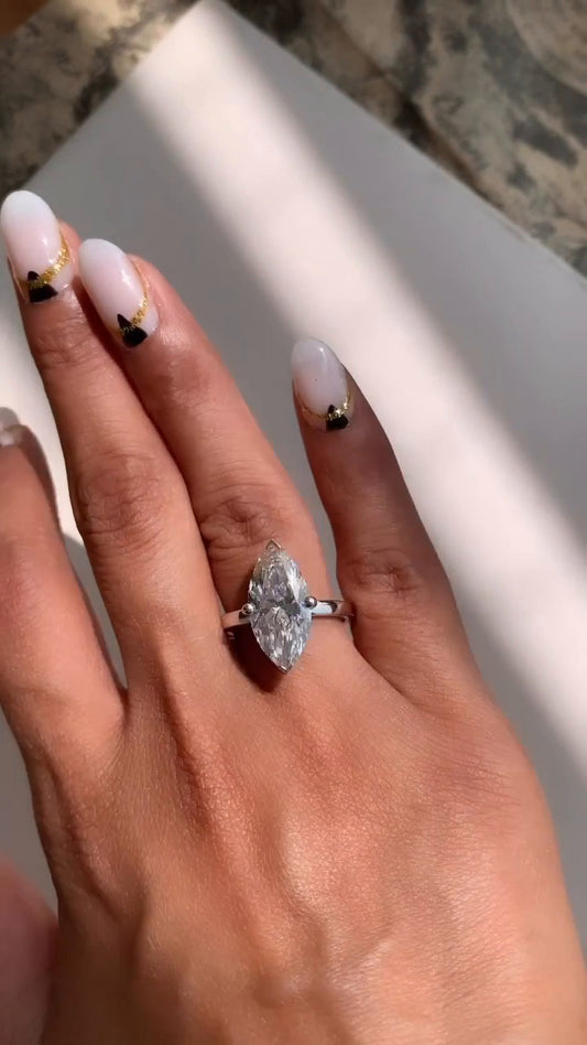 Dasha Marquise Solitaire Moissanite Engagement Ring