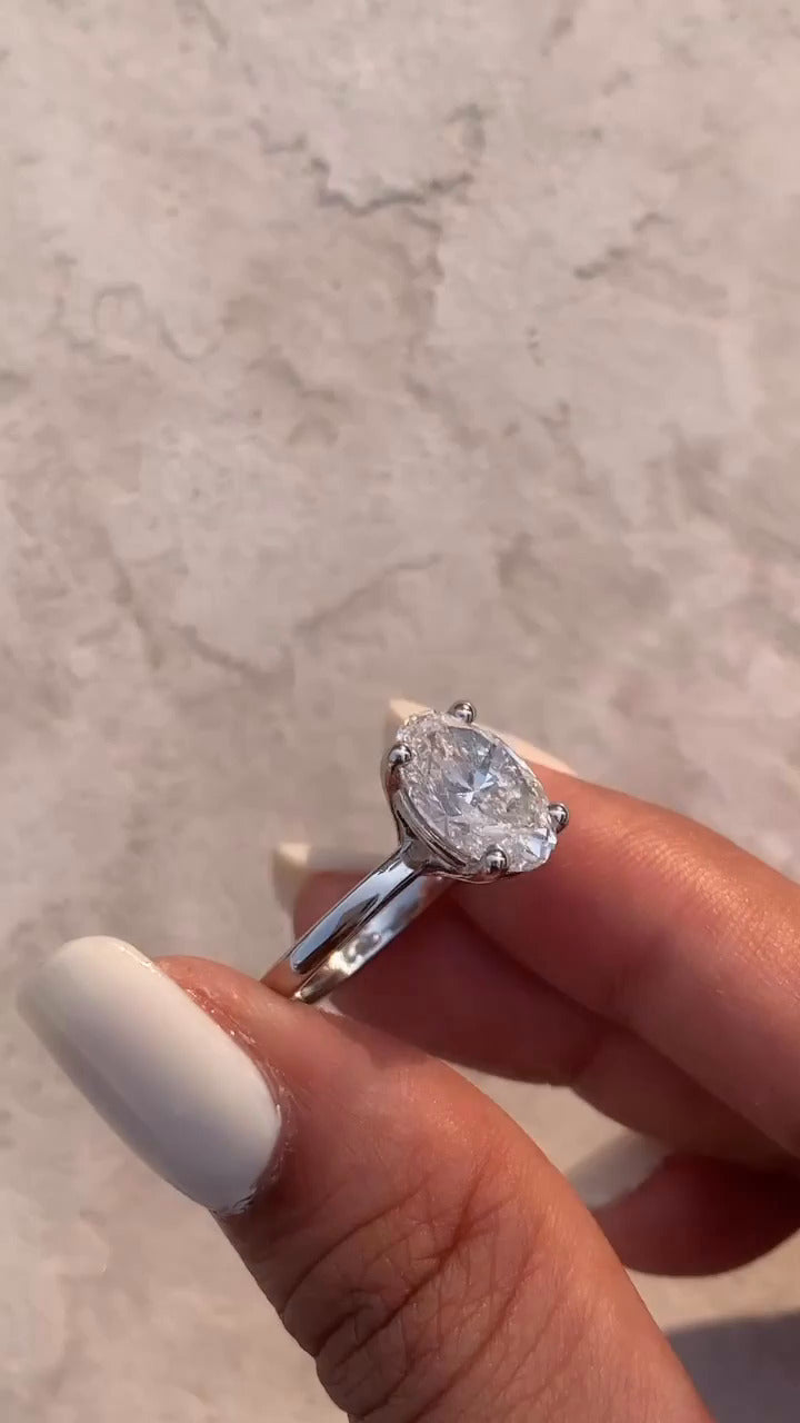 Dasha Oval Solitaire Moissanite Engagement Ring
