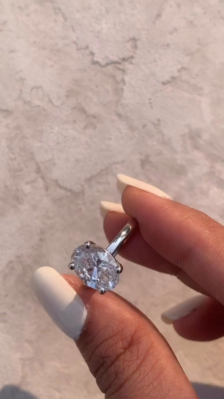 Dasha Oval Solitaire Moissanite Engagement Ring
