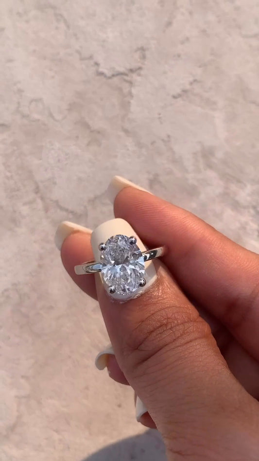 Dasha Oval Solitaire Moissanite Engagement Ring