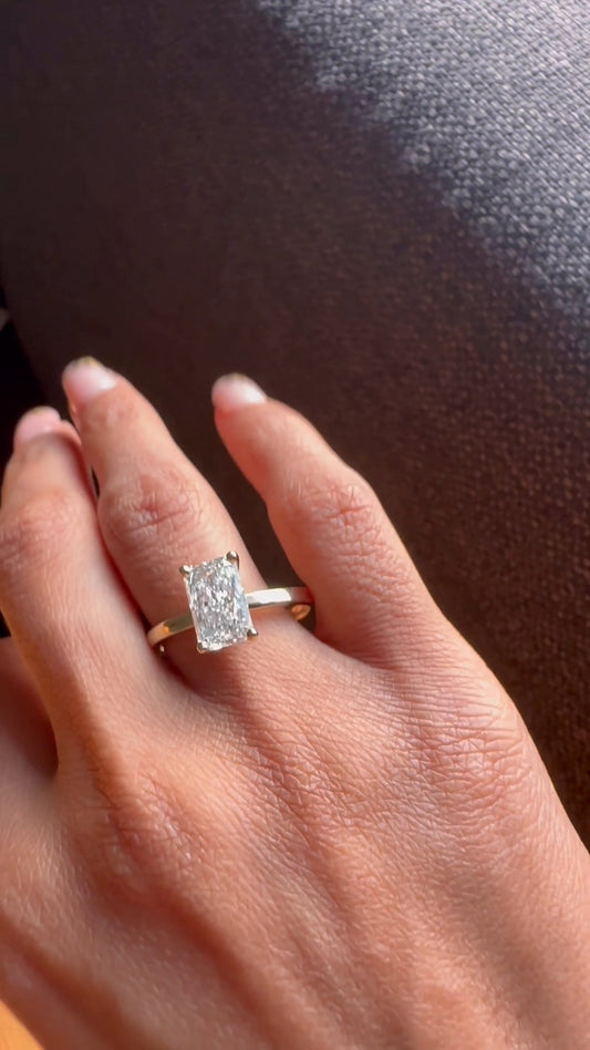 Dasha Radiant Solitaire Moissanite Engagement Ring