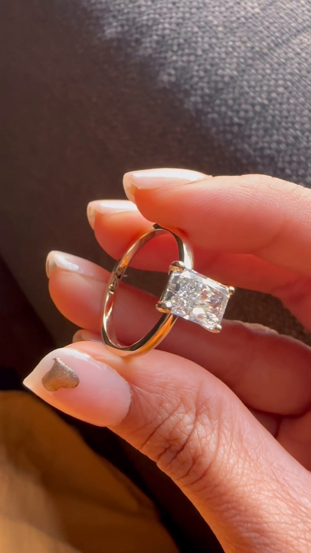 Dasha Radiant Solitaire Moissanite Engagement Ring