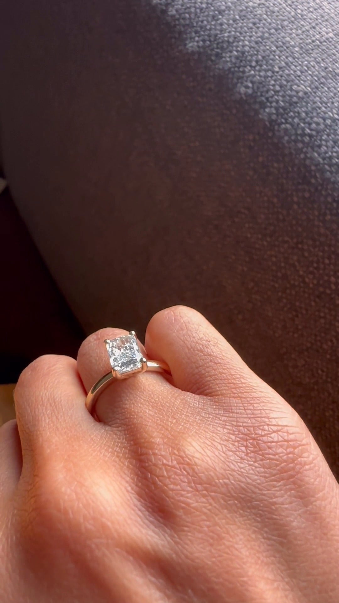 Dasha Radiant Solitaire Moissanite Engagement Ring