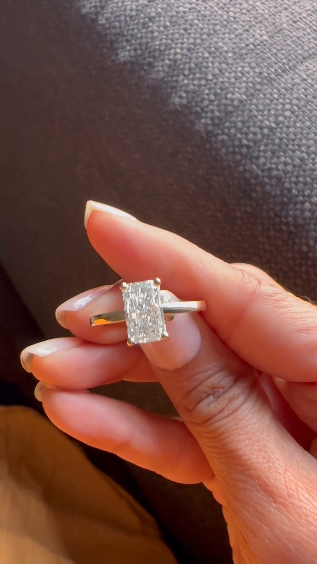 Dasha Radiant Solitaire Moissanite Engagement Ring