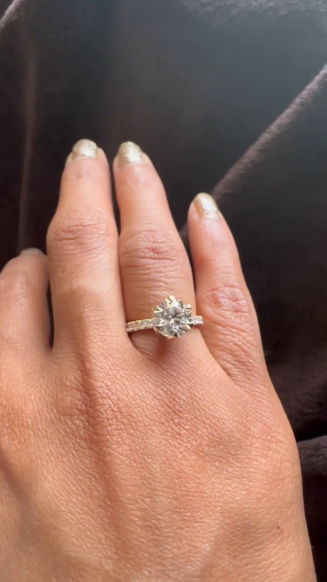 Davina Round Dainty Moissanite Engagement Ring
