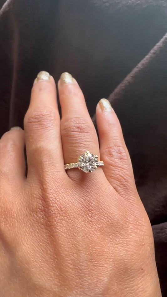 Davina Round Dainty Moissanite Engagement Ring