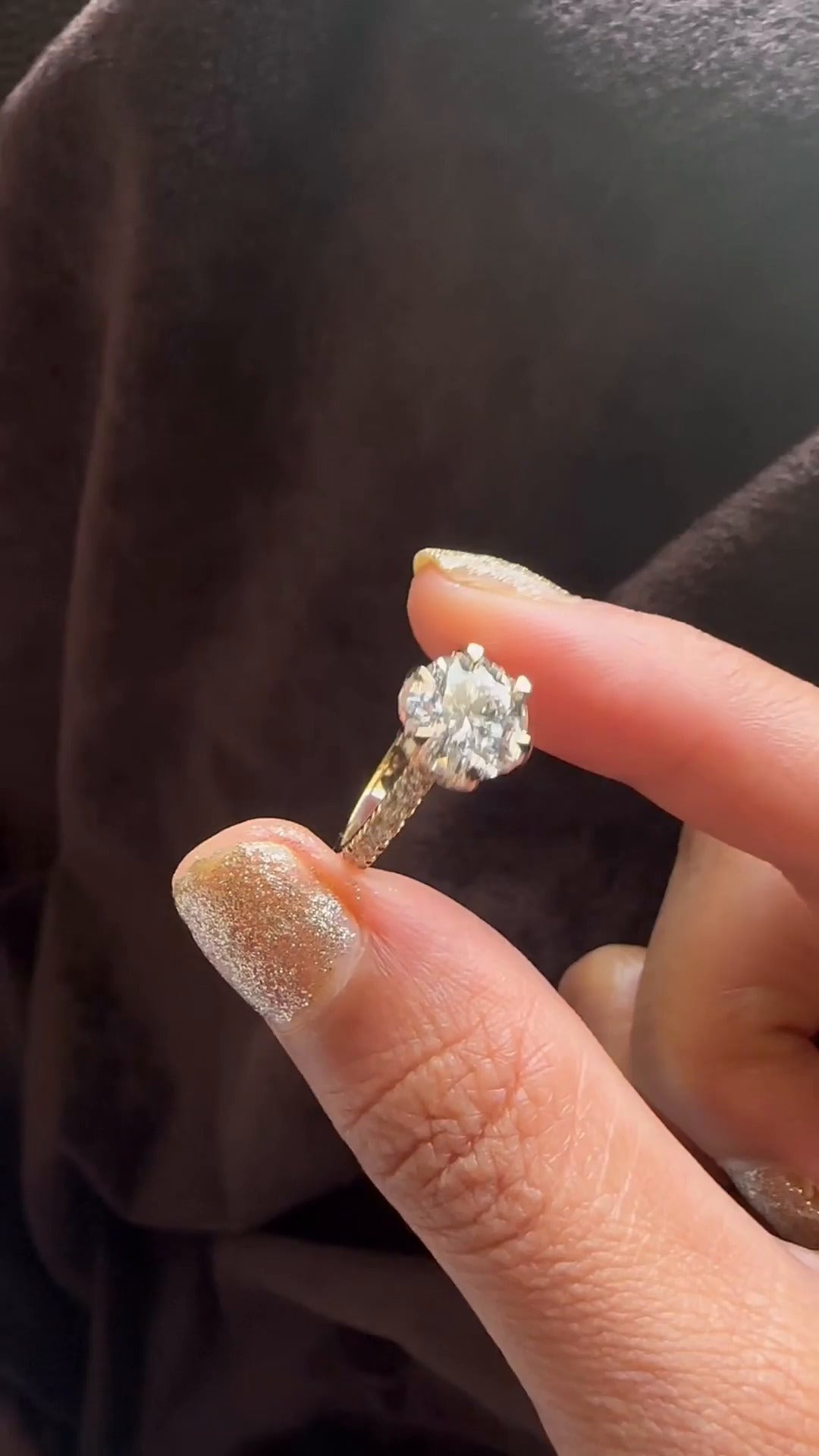 Davina Round Dainty Moissanite Engagement Ring