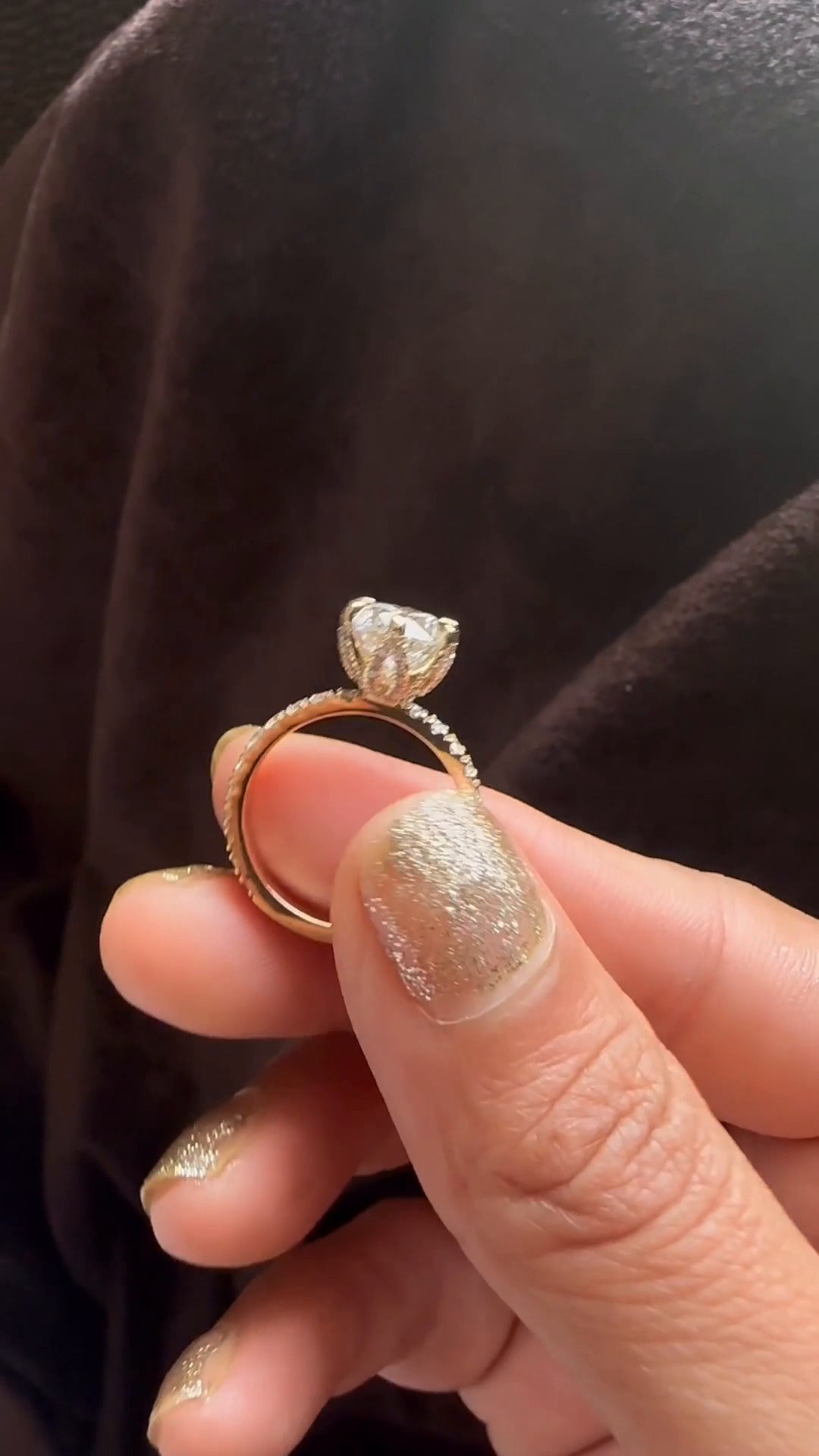Davina Round Dainty Moissanite Engagement Ring