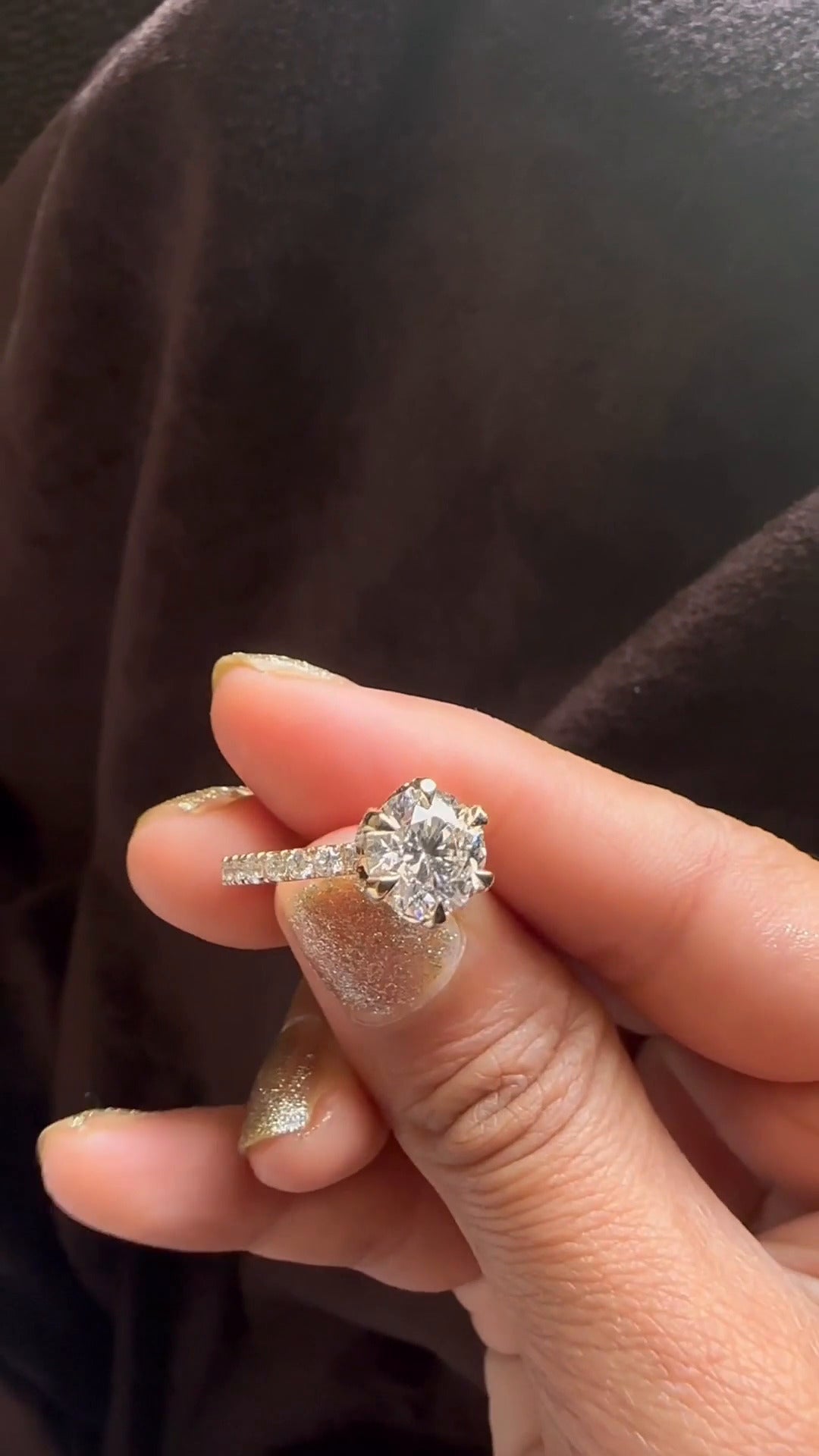 Davina Round Dainty Moissanite Engagement Ring