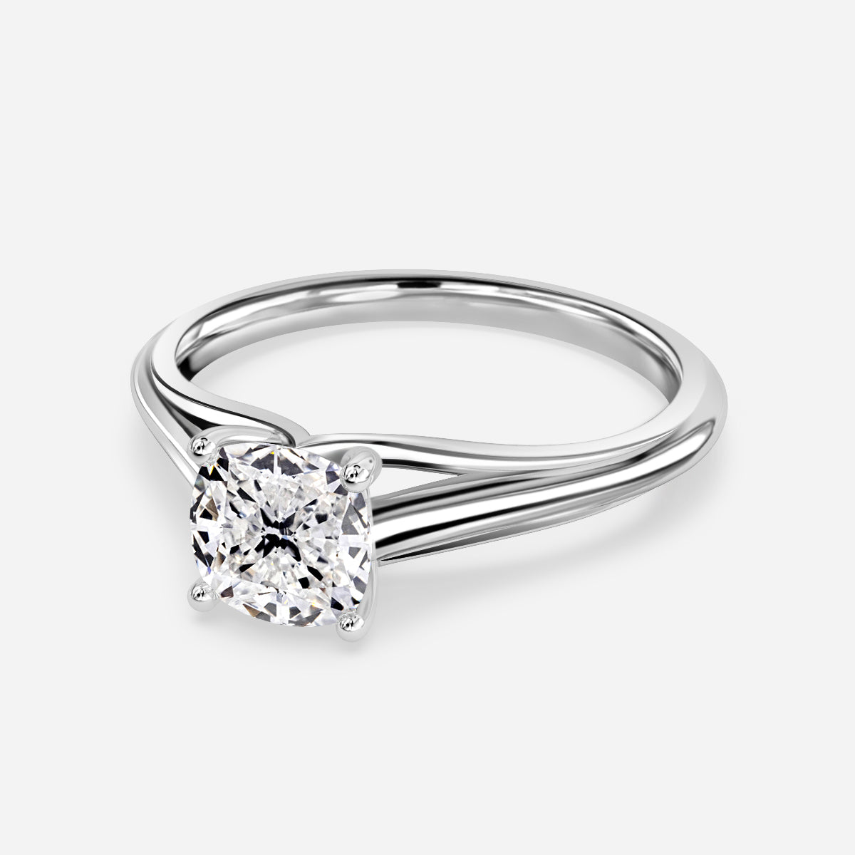 Lavinia Cushion Solitaire Moissanite Engagement Ring