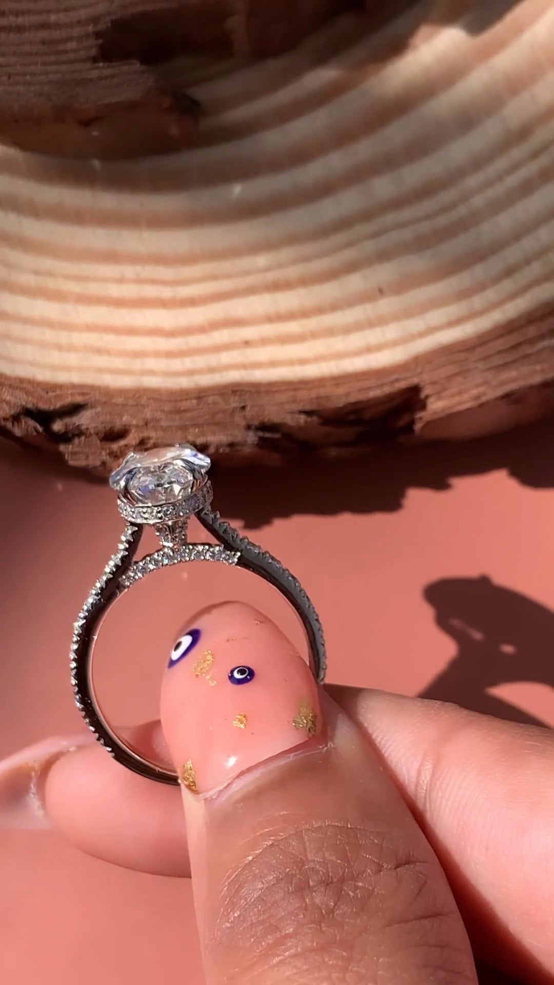 Devi Oval Hidden Halo Moissanite Engagement Ring