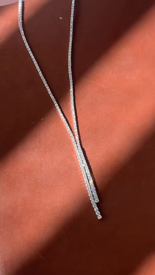 Lariat Moissanite Tennis Necklace