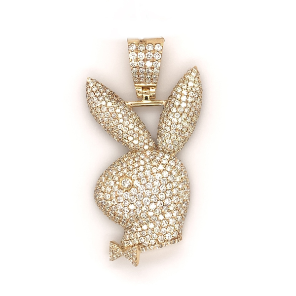 3.70 CT Moissanite Iced Out Bunny Pendant