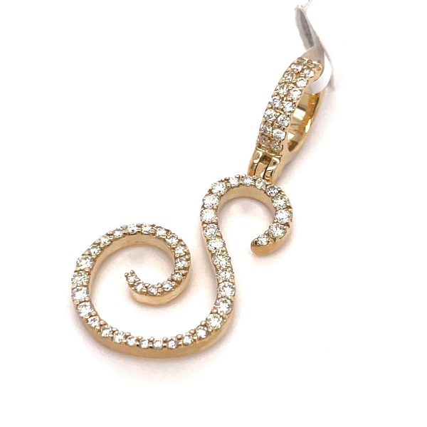 0.70 CT Moissanite Iced Out Letter S Pendant
