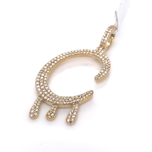 2.00 CT Moissanite Iced Out Drip Letter "C" Pendant