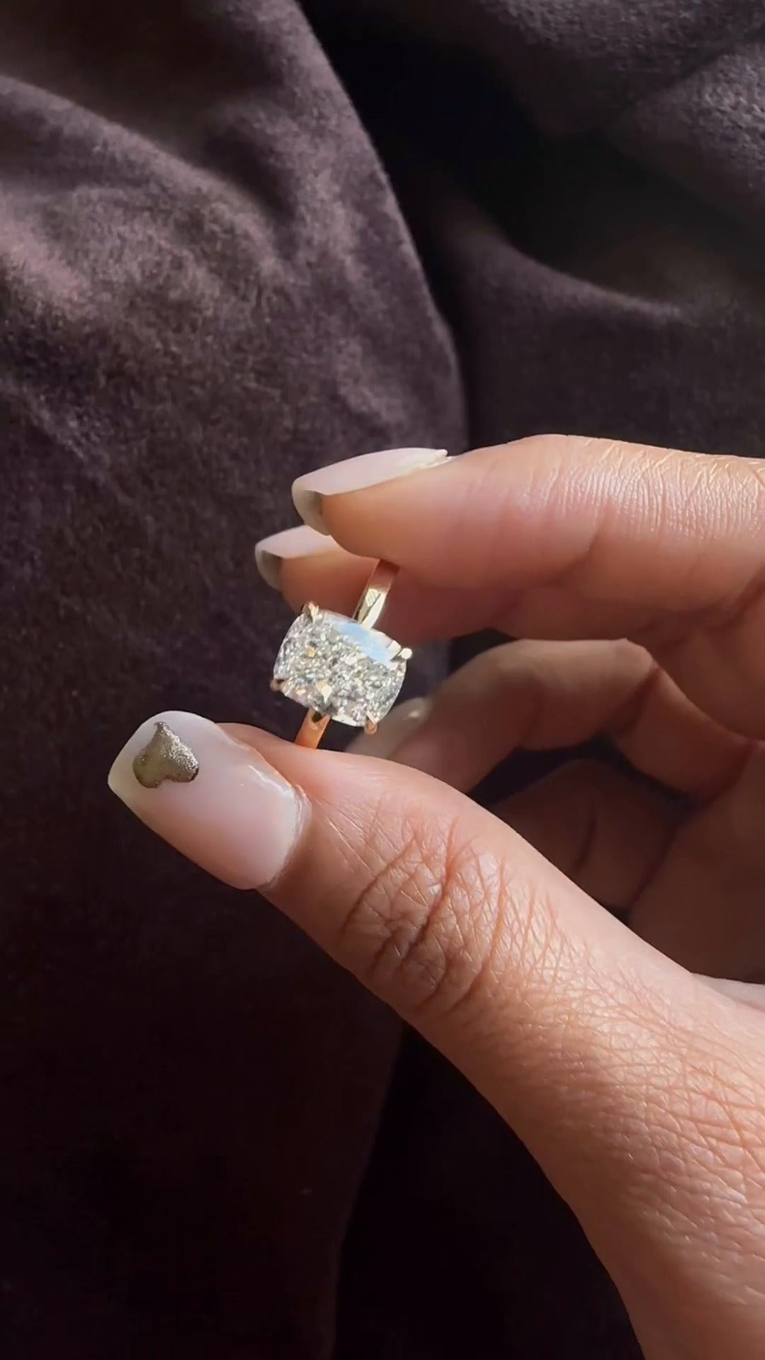 Edeline Cushion Hidden Halo Moissanite Engagement Ring