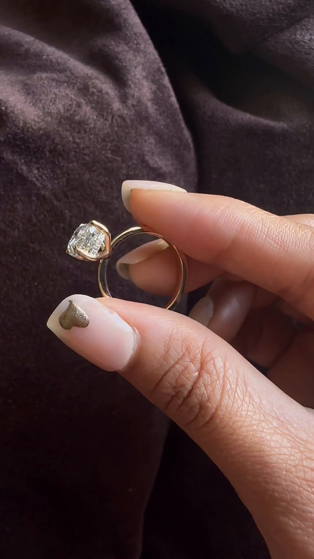 Edeline Cushion Hidden Halo Moissanite Engagement Ring