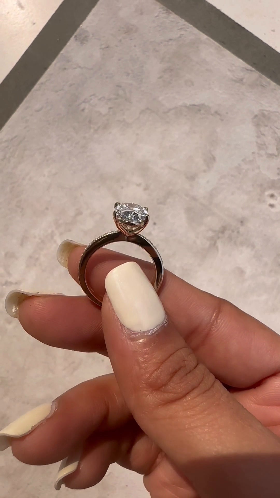 Eira Oval Diamond Band Moissanite Engagement Ring