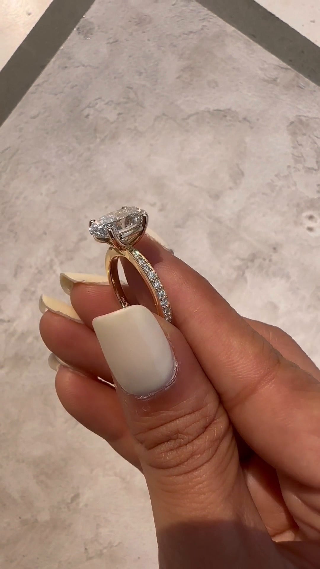 Eira Oval Diamond Band Moissanite Engagement Ring