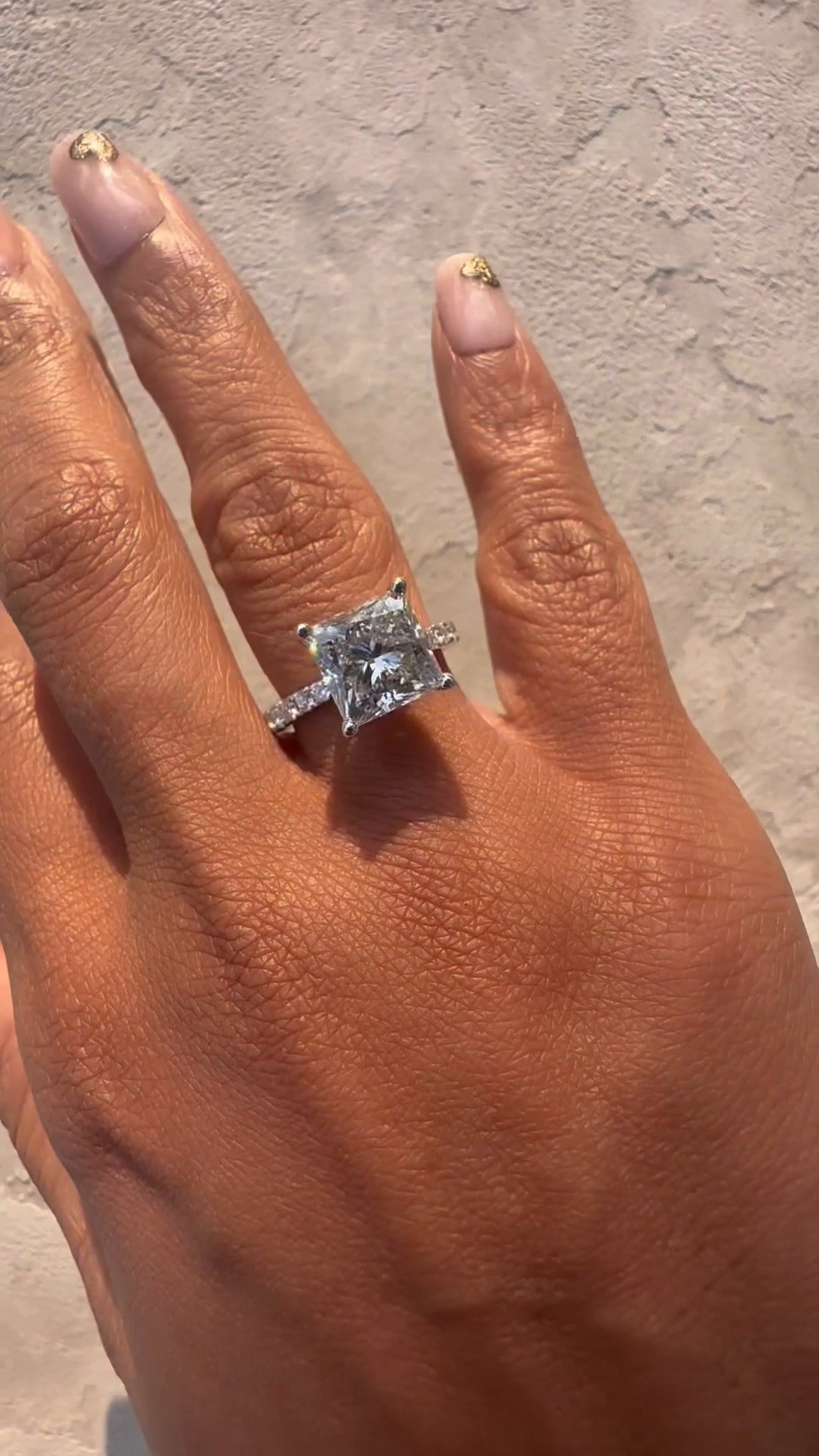 Eira Princess Diamond Band Moissanite Engagement Ring