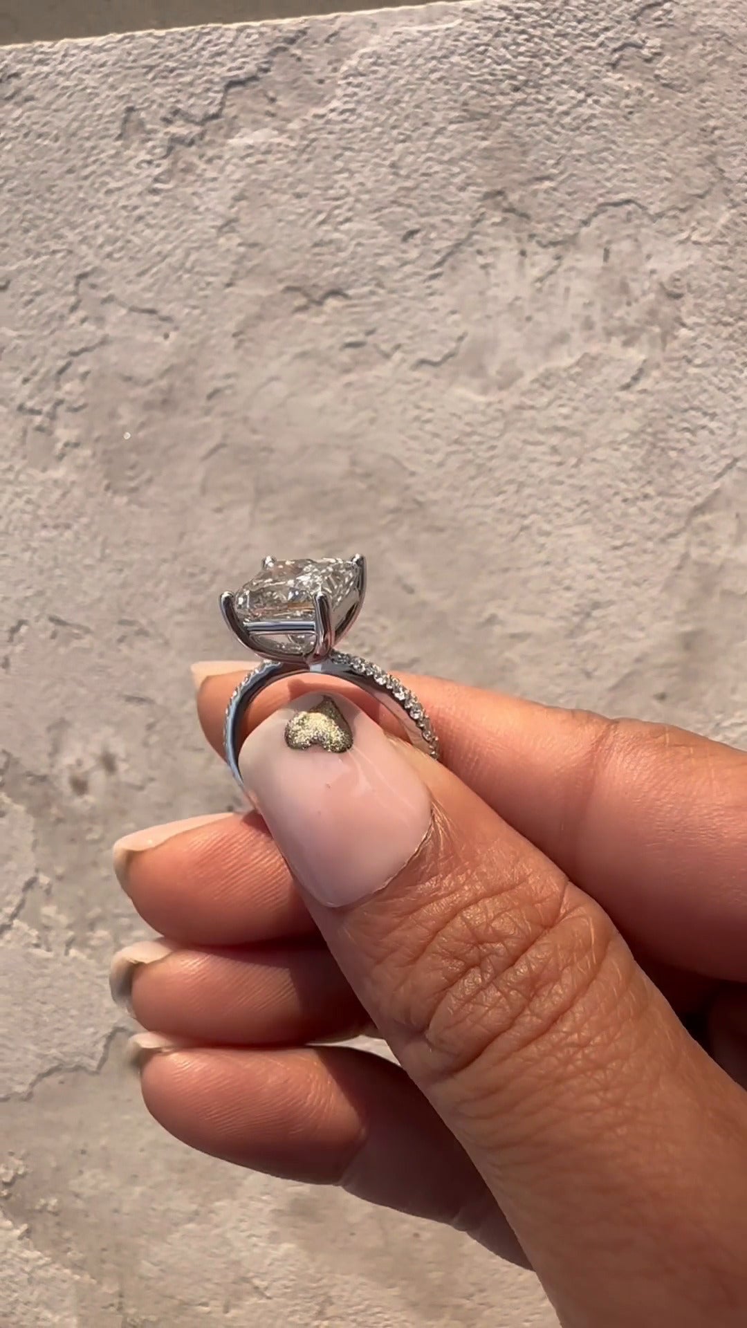 Eira Princess Diamond Band Moissanite Engagement Ring
