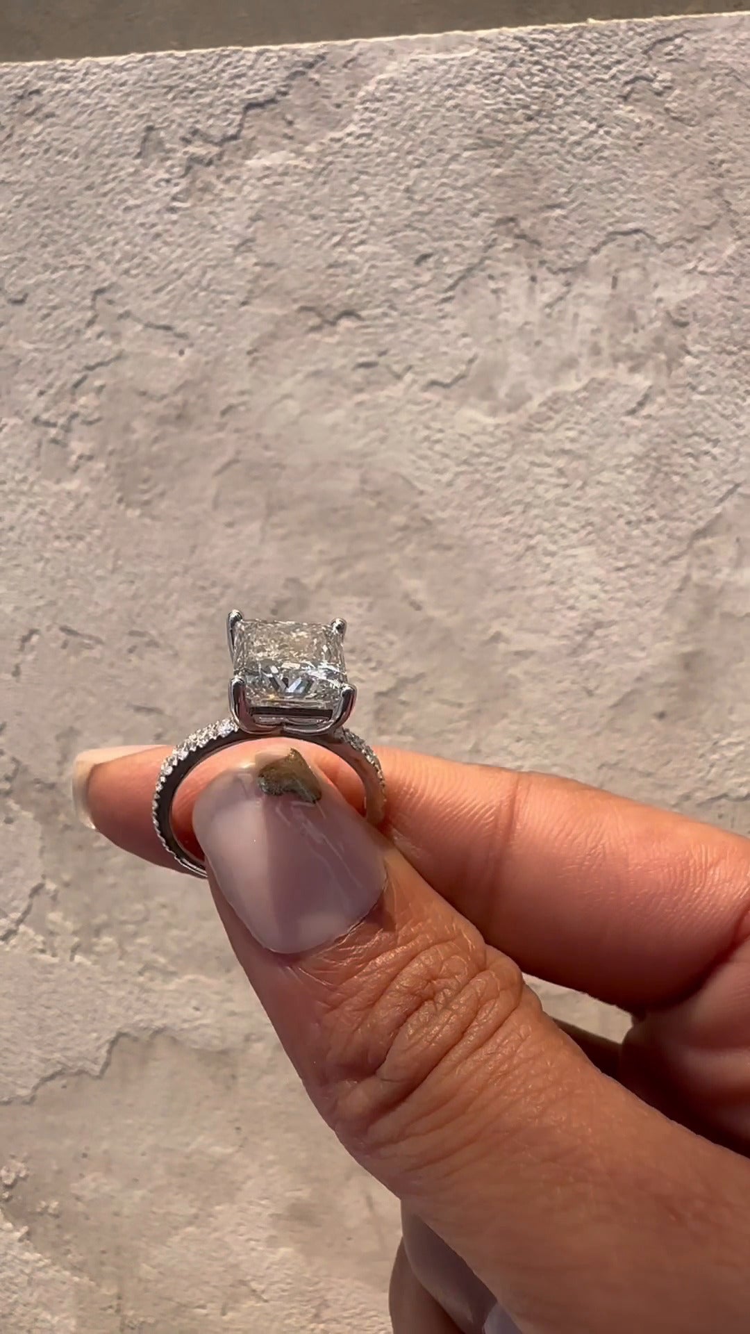 Eira Princess Diamond Band Moissanite Engagement Ring