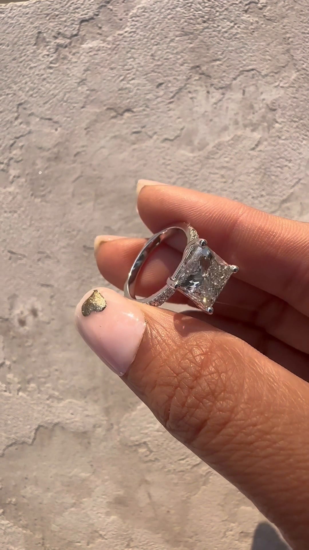 Eira Princess Diamond Band Moissanite Engagement Ring