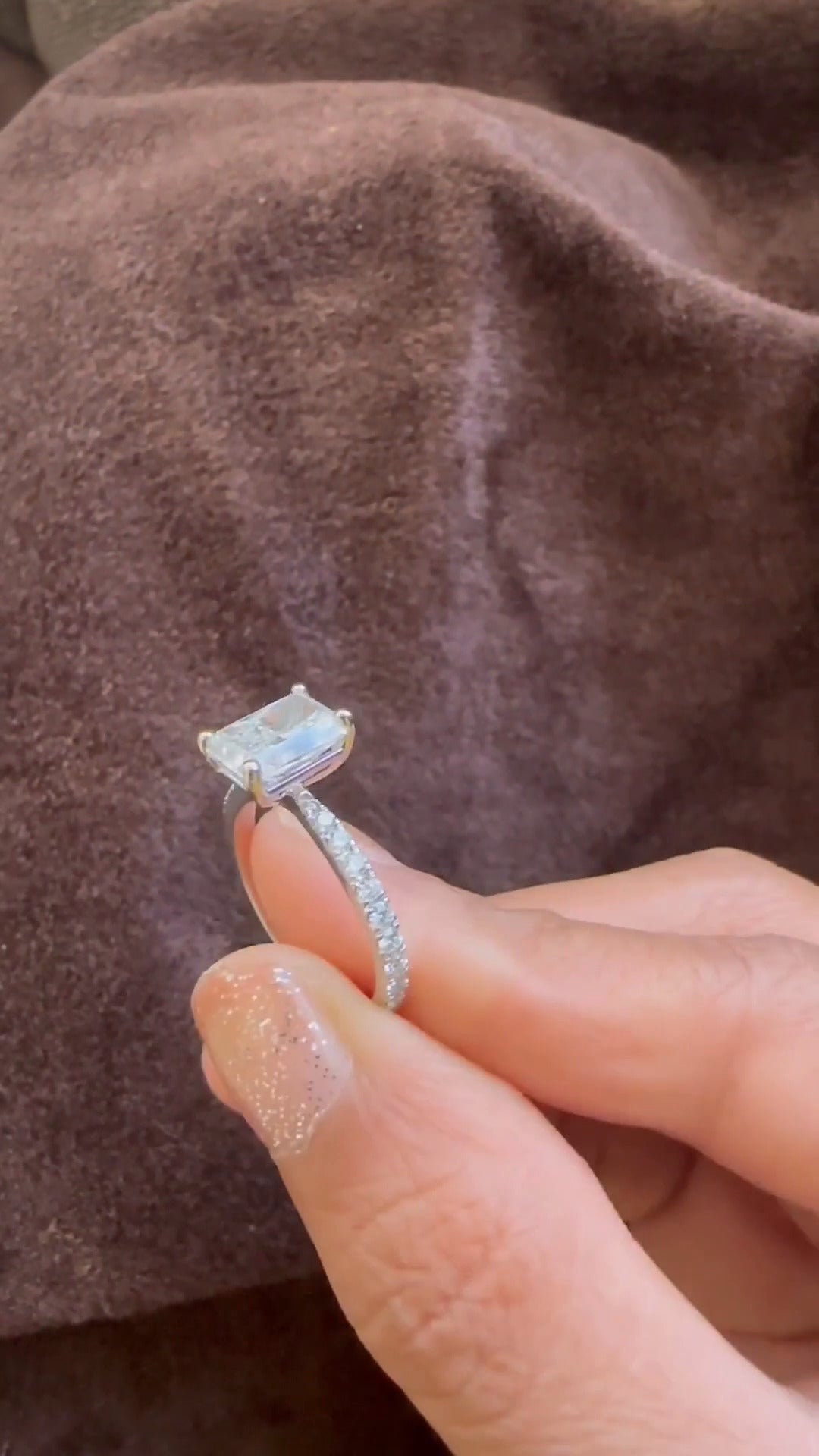 Eira Radiant Diamond Band Moissanite Engagement Ring