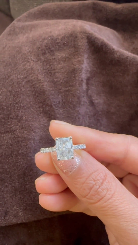 Eira Radiant Diamond Band Moissanite Engagement Ring