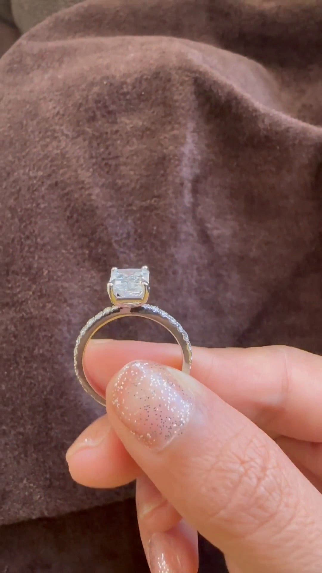 Eira Radiant Diamond Band Moissanite Engagement Ring