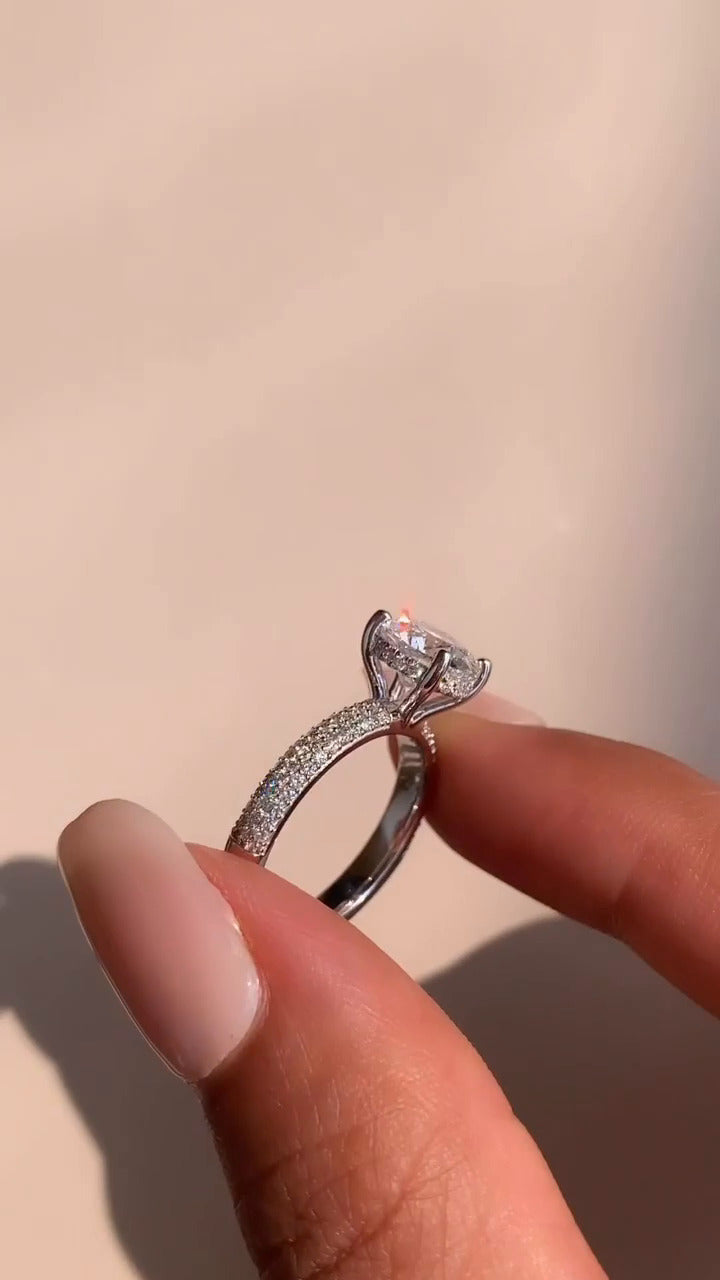 Eluned Round Hidden Halo Moissanite Engagement Ring